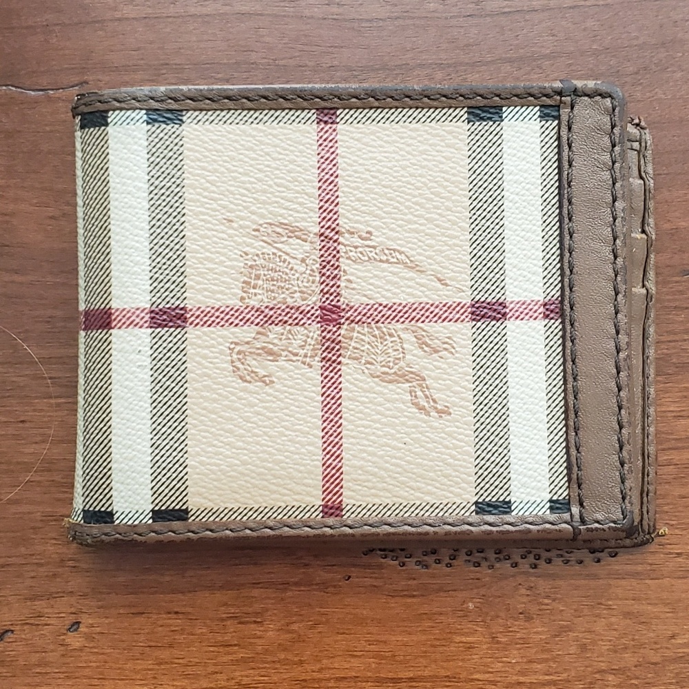 Burberry Men's Bifold Tan Check Wallet